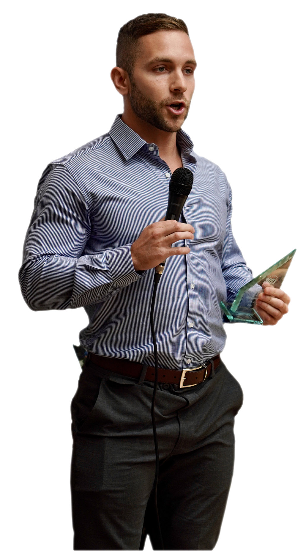 Photo of Brian Mead with Award